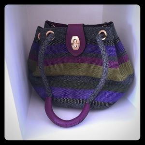 ERIC JAVITS Woven and Leather Handbag